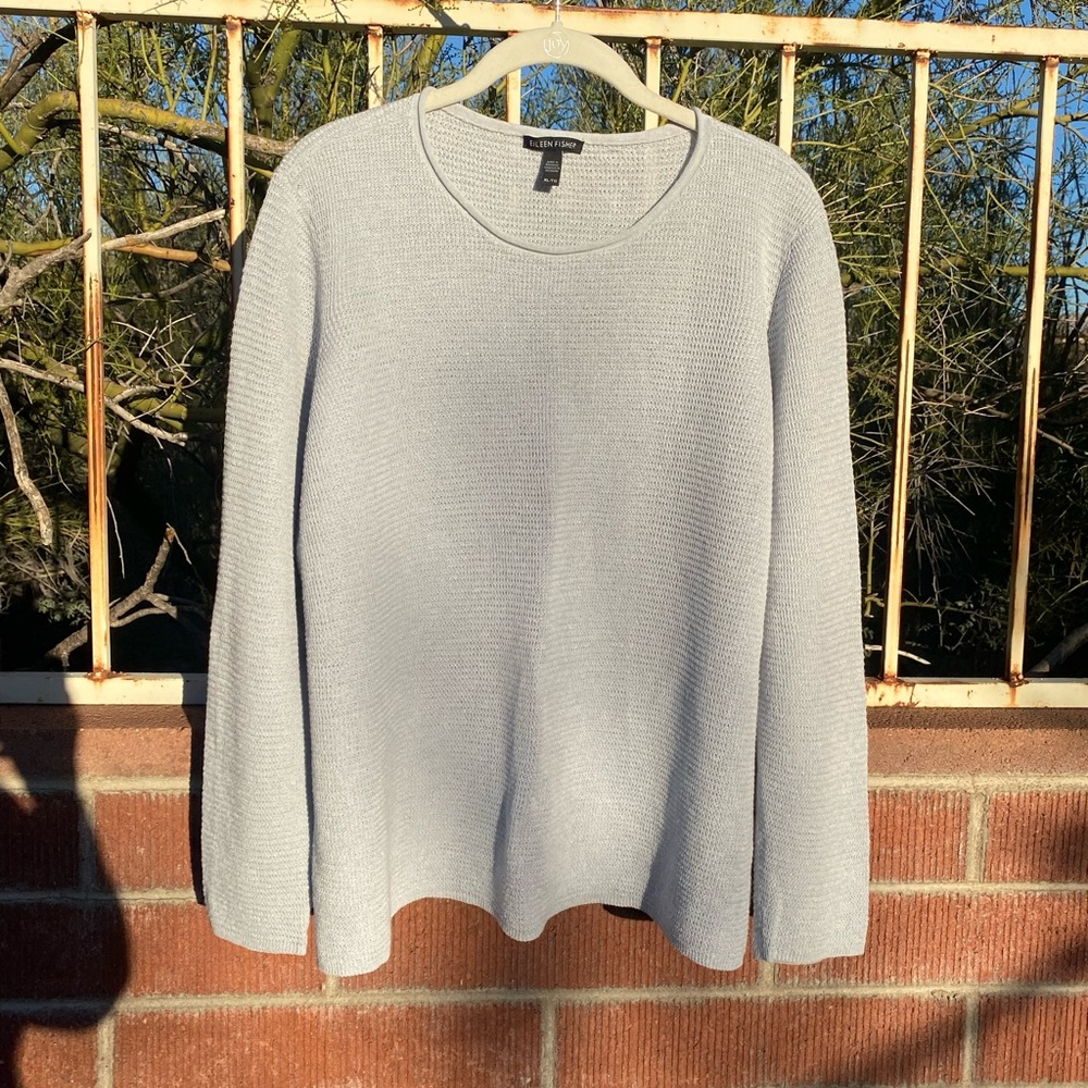Eileen Fisher Baby Blue Crew Neck Sweater